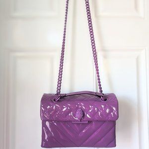 Kurt Geiger Purple Drench Quilted Leather Crossbody Bag